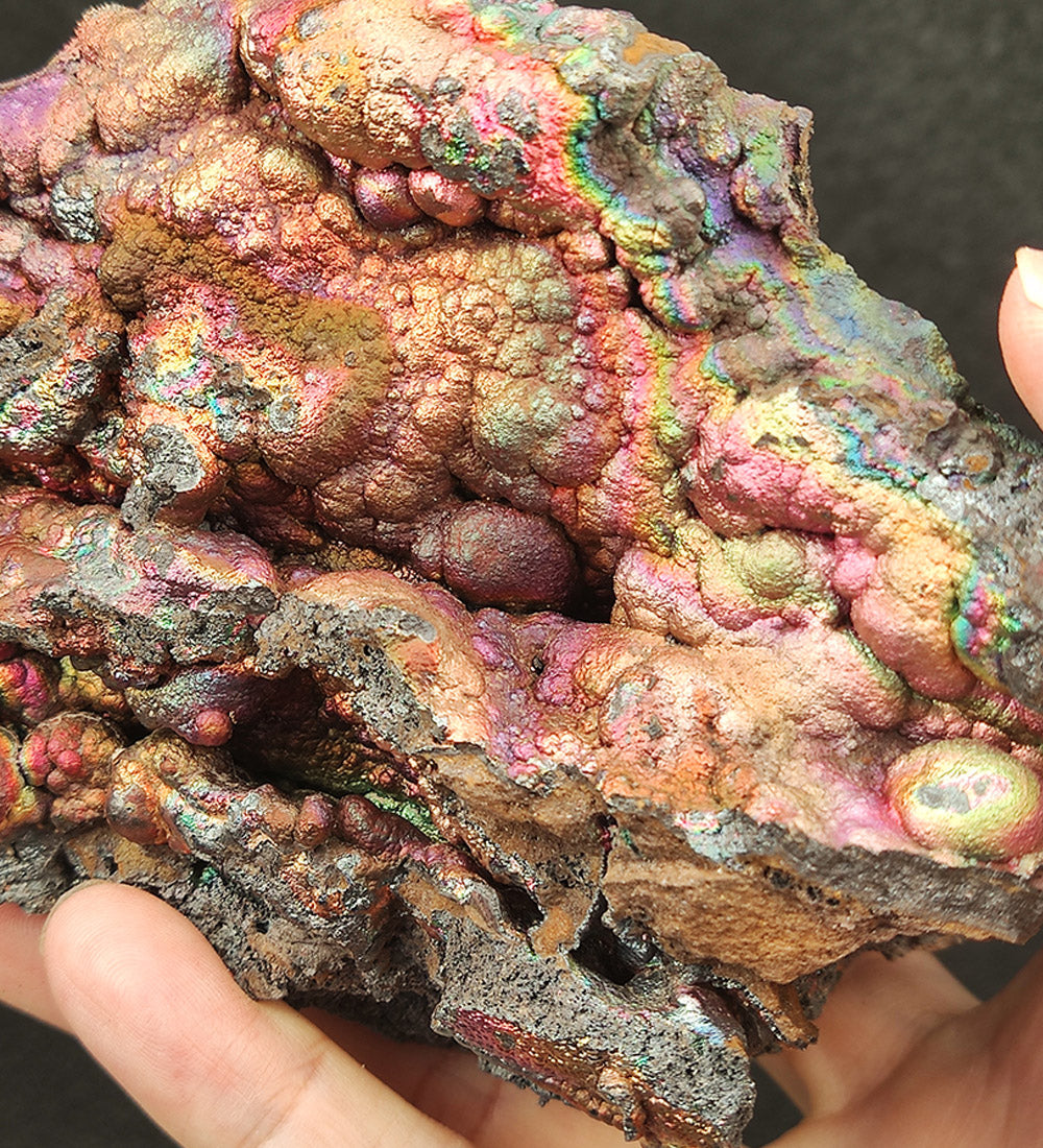 | Top premium rare Iridescent Goethite, Turgite, Hematite, Iridescent | COLOUR: Orange, Pink | 100% natural color |