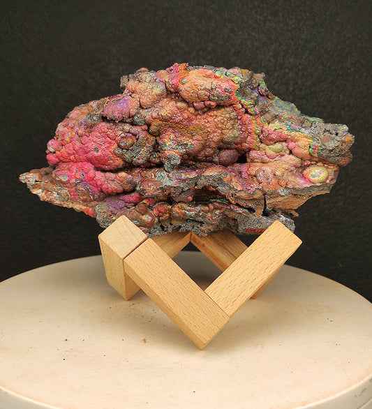 Premium Rainbow Leklai Large Display | Orange-Yellow & Pink Double-Sided | Stability, Wealth & Mentor Attraction | With HARUKA Wood Stand