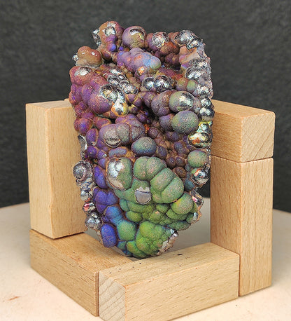 "Top Grade" Big Buddha Bead Core (8cm) | Landscape Series | Blue-Purple-Green Resonance | The Ultimate Business Pillar | Includes HARUKA Wood Stand