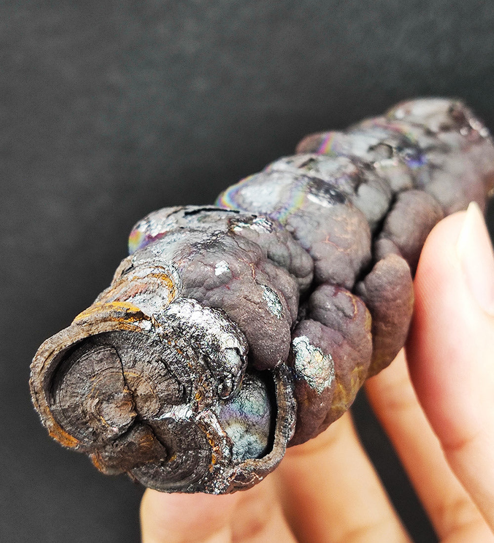 | Goethite Pillar(11cm) | Goethite Pendant Copper Wire Wrapped Gemstone Pendant | COLOUR: Purple| 100% natural color |