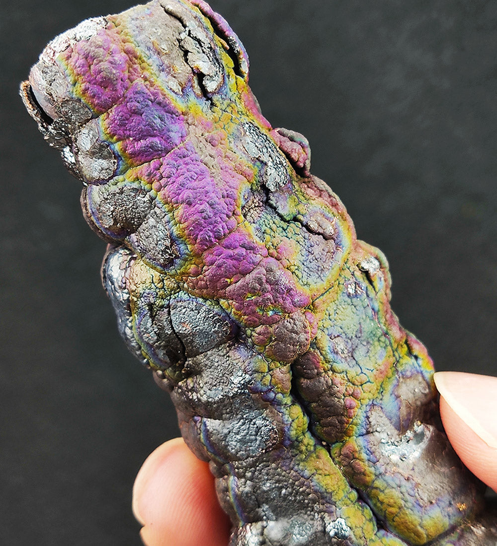 | Goethite Pillar(11cm) | Goethite Pendant Copper Wire Wrapped Gemstone Pendant | COLOUR: Purple| 100% natural color |