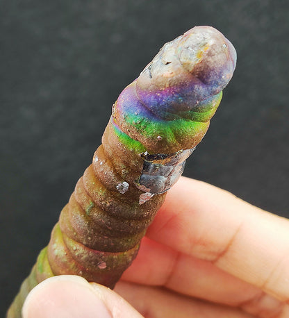 | Goethite Pillar(8.5cm) | Goethite Pendant Copper Wire Wrapped Gemstone Pendant | COLOUR: Purple x Silver x Green| 100% natural color |