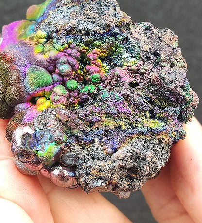 "Top Grade" Rainbow Multi-Color Malaysian Leklai Display (7cm) | Rare Core | Full-Spectrum Manifestation & Aura Repair | Includes HARUKA Custom Stand