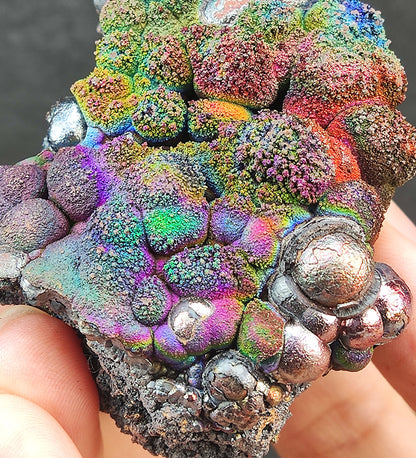 "Top Grade" Rainbow Multi-Color Malaysian Leklai Display (7cm) | Rare Core | Full-Spectrum Manifestation & Aura Repair | Includes HARUKA Custom Stand