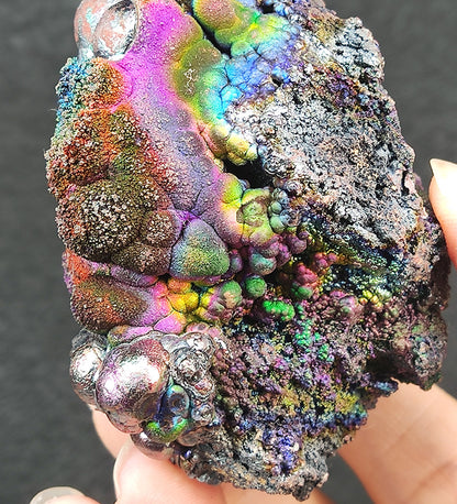 "Top Grade" Rainbow Multi-Color Malaysian Leklai Display (7cm) | Rare Core | Full-Spectrum Manifestation & Aura Repair | Includes HARUKA Custom Stand