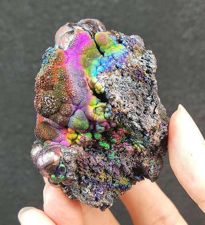 "Top Grade" Rainbow Multi-Color Malaysian Leklai Display (7cm) | Rare Core | Full-Spectrum Manifestation & Aura Repair | Includes HARUKA Custom Stand