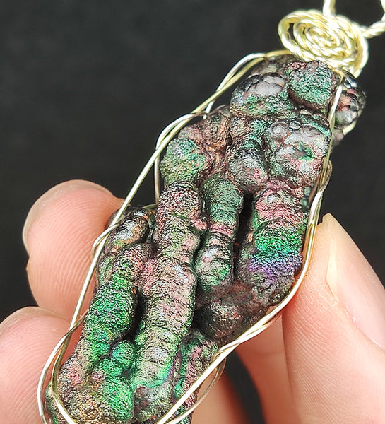 | Goethite Pillar(5cm) | Goethite Pendant Copper Wire Wrapped Gemstone Pendant | COLOUR: green, pink, gold| 100% natural color |