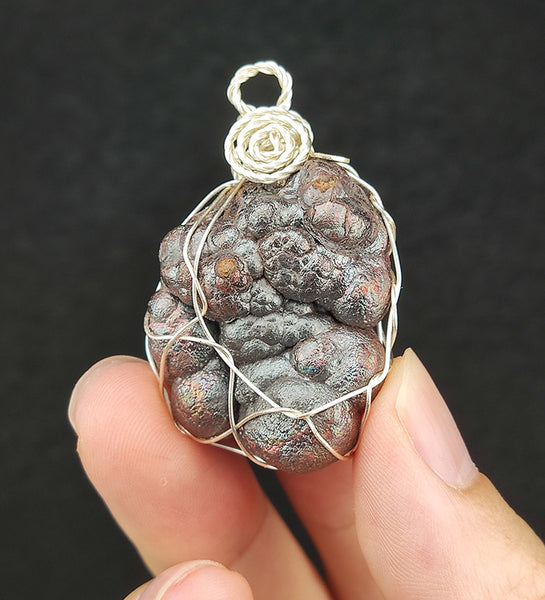 | Goethite Pendant Copper Wire Wrapped Gemstone Pendant | COLOUR: Silver, Purple | 100% natural color |