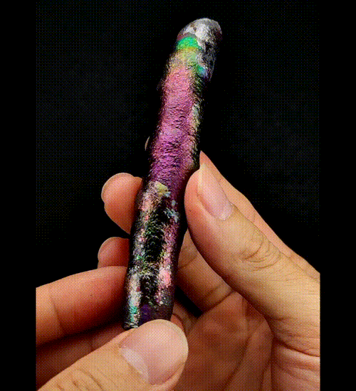 | Goethite Pillar(10.5cm) | Top premium rare Iridescent Goethite, Turgite, Hematite, Iridescent | COLOUR: Pink,Purple,Green | 100% natural color |