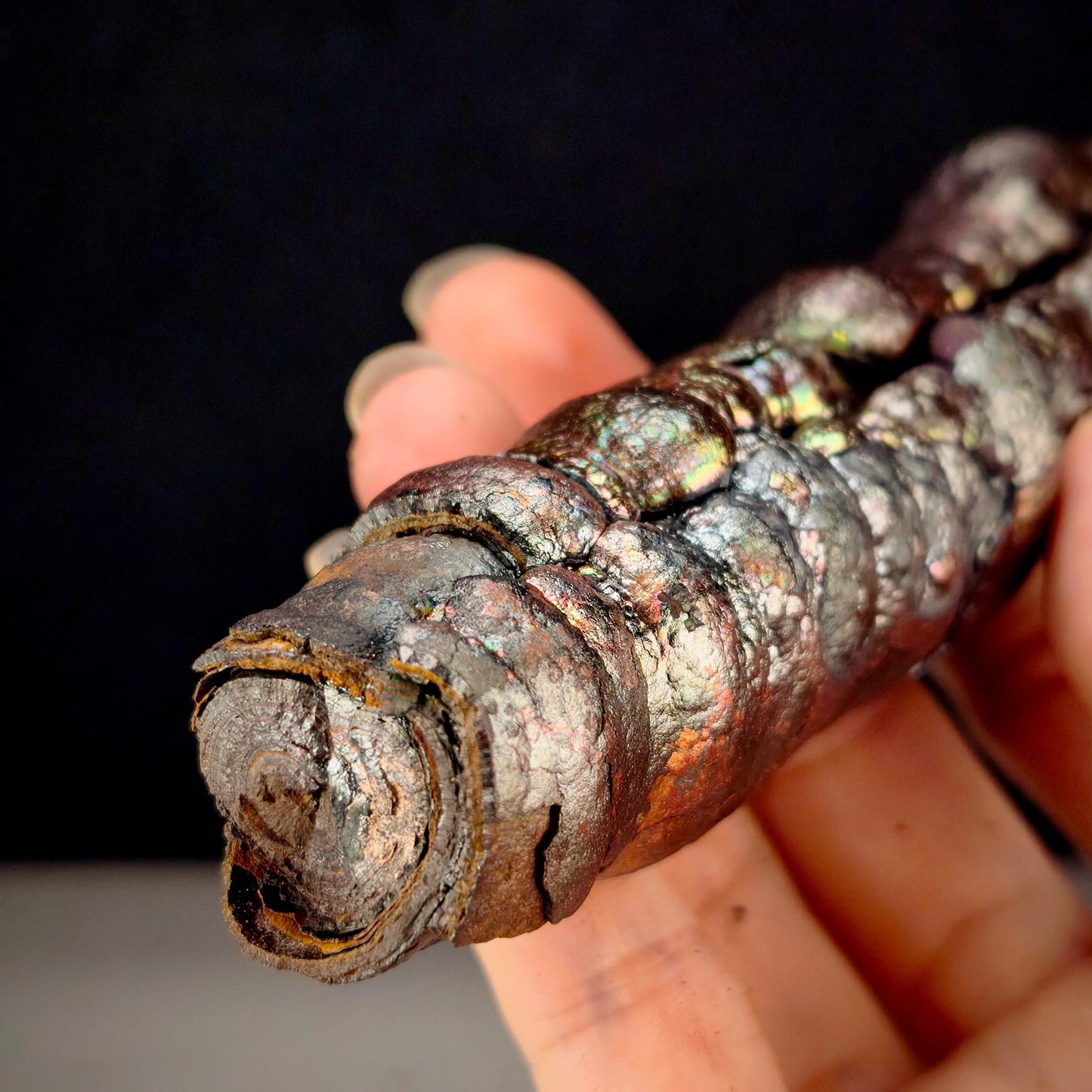 「收藏級」大佛柱 | 重量級粗壯精華 (約 15*4cm) | 金、綠、粉三色高階共生 | 強力招財、穩固基業、貴人扶持與全方位氣場武裝 | 馬來西亞力泥