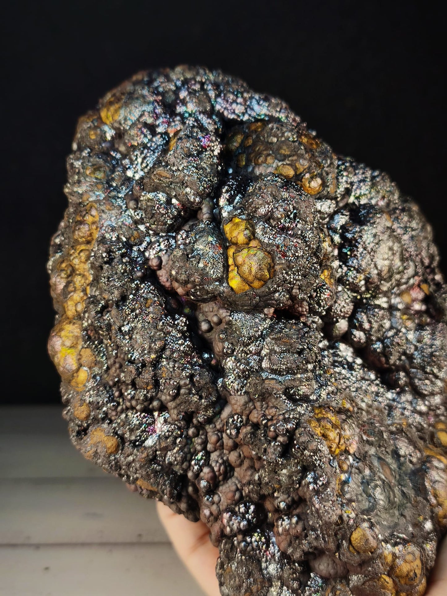 頂級醒仔膽｜大靠山造型｜銀金雙色｜力泥活石｜Leklai Iridescent Goethite