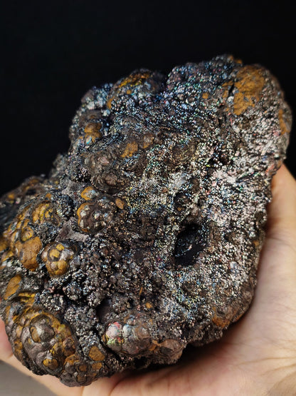 頂級醒仔膽｜大靠山造型｜銀金雙色｜力泥活石｜Leklai Iridescent Goethite
