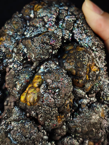 頂級醒仔膽｜大靠山造型｜銀金雙色｜力泥活石｜Leklai Iridescent Goethite