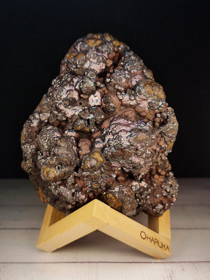 頂級醒仔膽｜大靠山造型｜銀金雙色｜力泥活石｜Leklai Iridescent Goethite