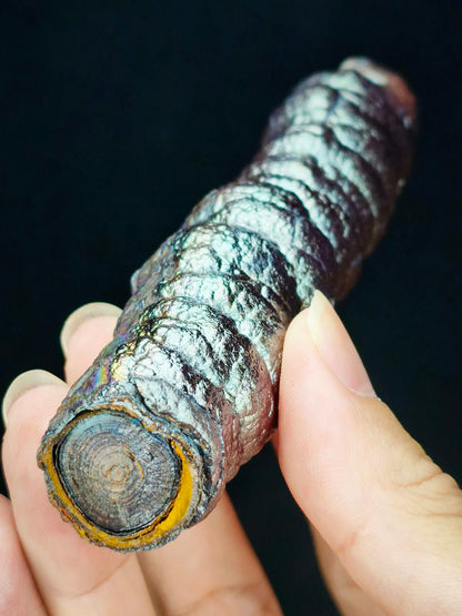 Natural Stylish Silver and Pink Leklai Bodhi Pillar (10.5cm). Featuring high directional focus for powerful wealth attraction, clearing deceptive people, and boosting love and career. Raw by HARUKA.
