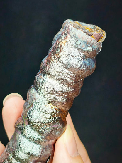 Natural Stylish Silver and Pink Leklai Bodhi Pillar (10.5cm). Featuring high directional focus for powerful wealth attraction, clearing deceptive people, and boosting love and career. Raw by HARUKA.