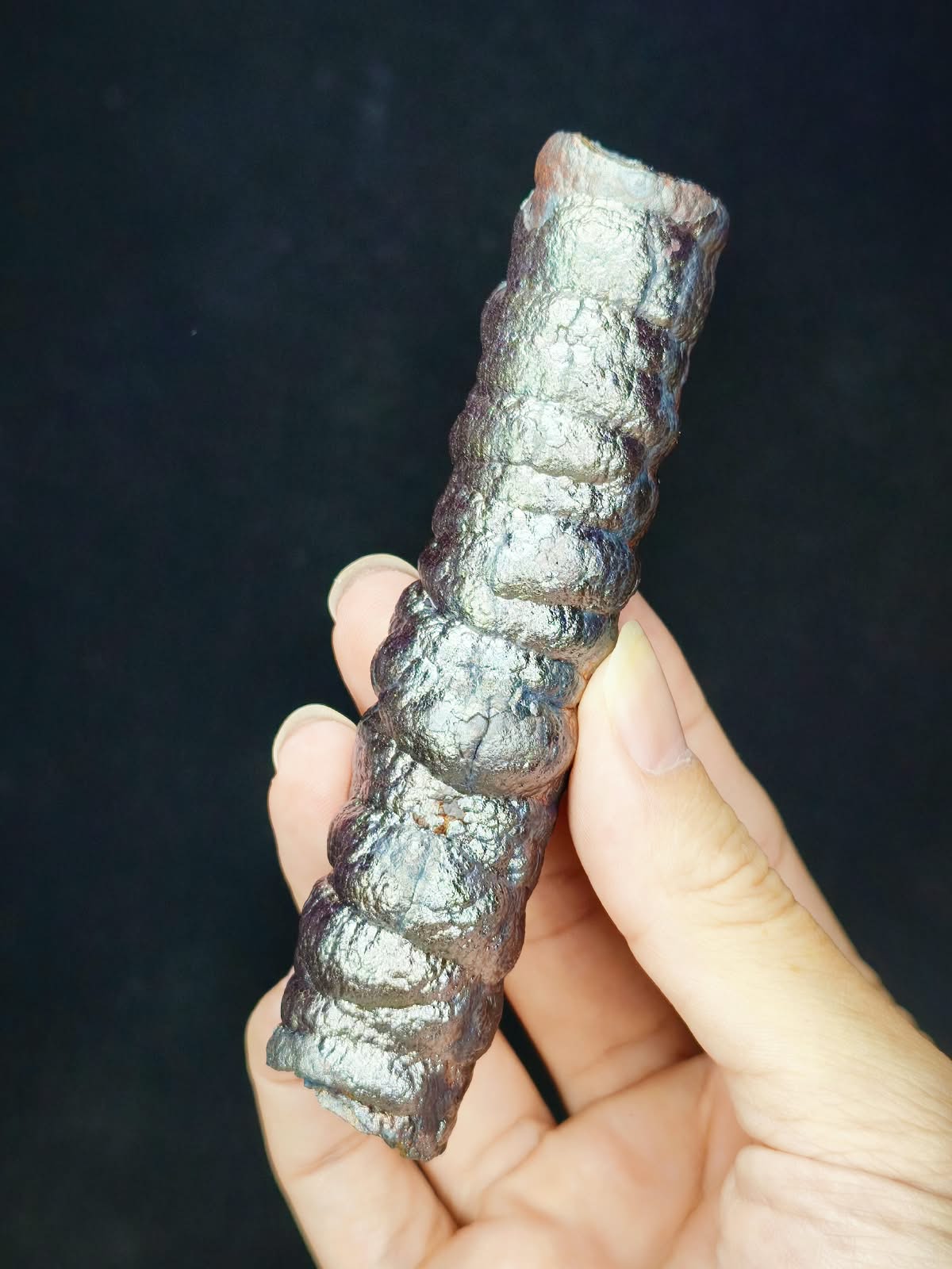 Natural Stylish Silver and Pink Leklai Bodhi Pillar (10.5cm). Featuring high directional focus for powerful wealth attraction, clearing deceptive people, and boosting love and career. Raw by HARUKA.