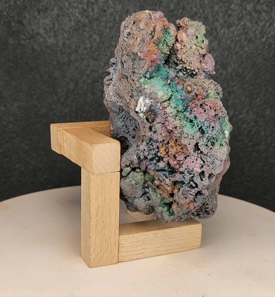 Bead-Shape Malaysia Leklai | Bling Bling Rainbow Core | Pink, Green, Silver Luster | Wealth Attraction & Anti-Gossip | Natural Energy Living Stone