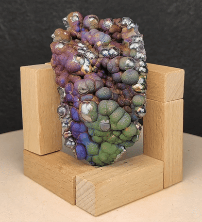"Top Grade" Big Buddha Bead Core (8cm) | Landscape Series | Blue-Purple-Green Resonance | The Ultimate Business Pillar | Includes HARUKA Wood Stand