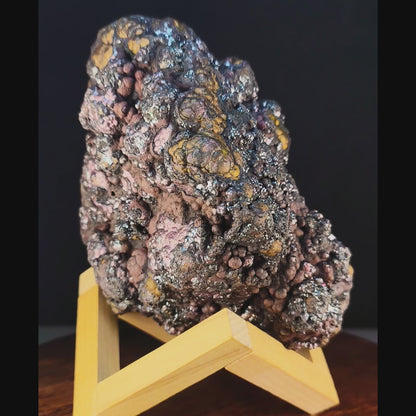 頂級醒仔膽｜大靠山造型｜銀金雙色｜力泥活石｜Leklai Iridescent Goethite
