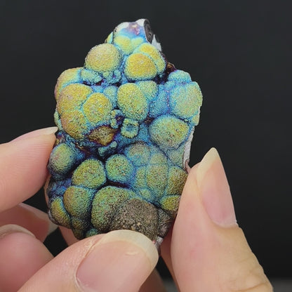 收藏級大佛珠｜出彩色的姥姥老礦｜綠藍銀三色｜力泥活石｜Leklai Iridescent Goethite ｜HARUKA