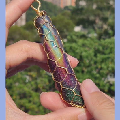 彩虹色  頂級 大佛系 亞嚕家大佛柱吊墜 力泥活石 膽料