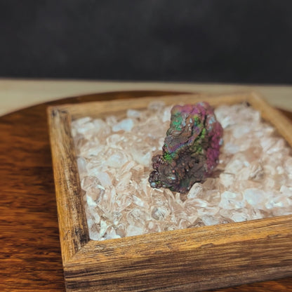 Premium Pink & Green Bodhi Bead Leklai | With Custom Wooden Stand (Approx. 7x3.5cm) | Activating Career Vitality & Wisdom, Strategic Connection with Benefactors | Natural Malaysia Living Stone