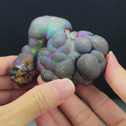 Top-Grade Grand Buddha | Mini Water-Absorbing Elephant | Blue Purple Green Old Matrix | Leklai Iridescent Goethite | HARUKA