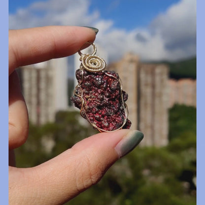 | Goethite Pendant Copper Wire Wrapped Gemstone Pendant | COLOUR: pink,  Pink, Orange | 100% natural color |