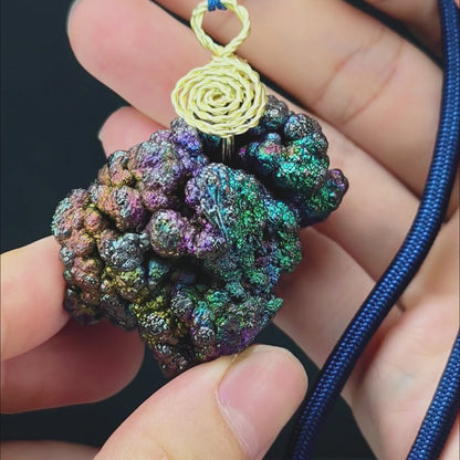 收藏級菩提珠平安繩｜力泥活石｜五彩繽紛（綠紫粉金銀）｜Leklai Iridescent Goethite ｜HARUKA