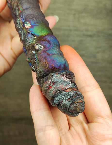 | Goethite Pillar(19cm) | Top premium rare Iridescent Goethite, Turgite, Hematite, Iridescent | COLOUR:  brown, purple,Rainbow | 100% natural color |