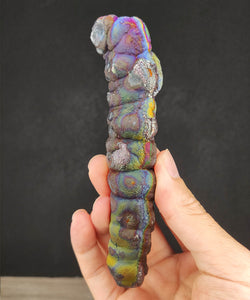 | Goethite Pillar(12.7cm) | Top premium rare Iridescent Goethite, Turgite, Hematite, Iridescent | COLOUR: Pink, Purple, Green, Orange | 100% natural color |