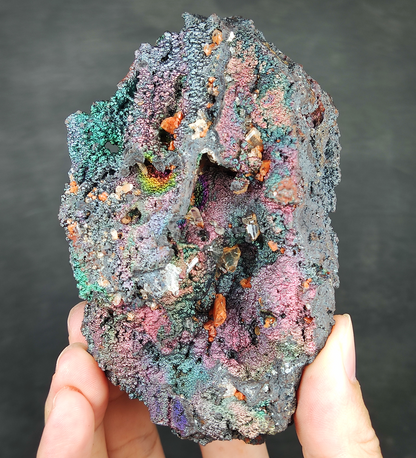 [Ultra Rare] Rainbow Leklai Orange Crystal Display | Pink, Purple, Green & Silver Manifestation | Elite Gallstone Support