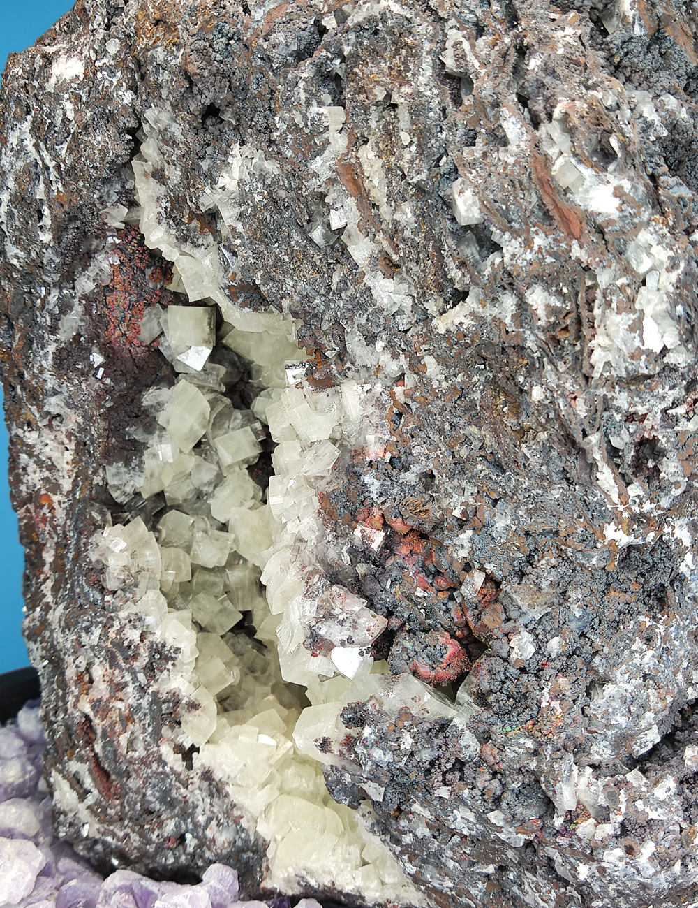 | 19KG | Top premium rare Iridescent Goethite, Turgite, Hematite, Iridescent | COLOUR: Goethite with White Quartz,Crystal | 100% natural color |