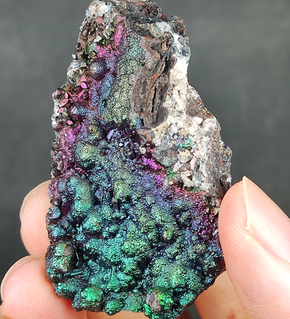 [Elite Mini] Mountain-Shape Rainbow Leklai Display | Green, Purple & Pink Manifestation | Gallstone Core | Success & Wisdom Support