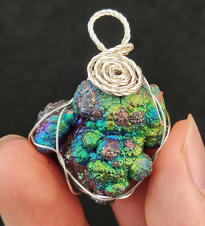 Collector Grade "Bodhi Bead" Dual-Side Leklai Pendant | Blue, Green, Silver & Purple | Supreme Wisdom & Career Breakthrough