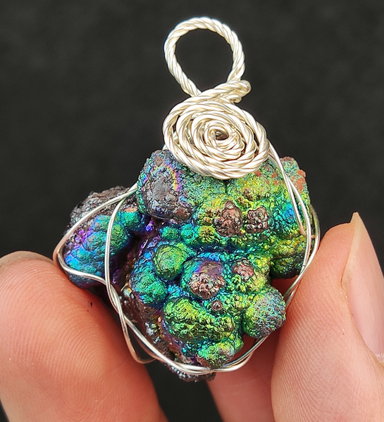 | Goethite Pendant Copper Wire Wrapped Gemstone Pendant | COLOUR: Blue, Green, Silver, Purple | 100% natural color |