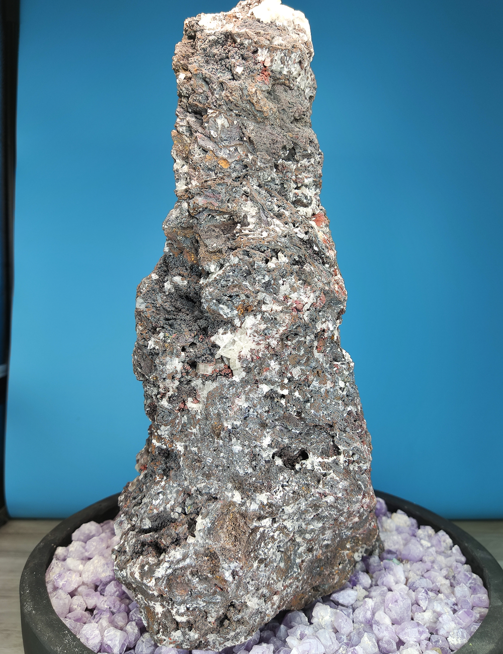 | 19KG | Top premium rare Iridescent Goethite, Turgite, Hematite, Iridescent | COLOUR: Goethite with White Quartz,Crystal | 100% natural color |