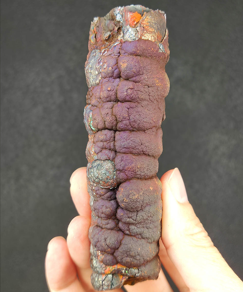 | Goethite Pillar(11.3cm) | Top premium rare Iridescent Goethite, Turgite, Hematite, Iridescent | COLOUR: Bronze , Brown ,Purple Blue | 100% natural color |