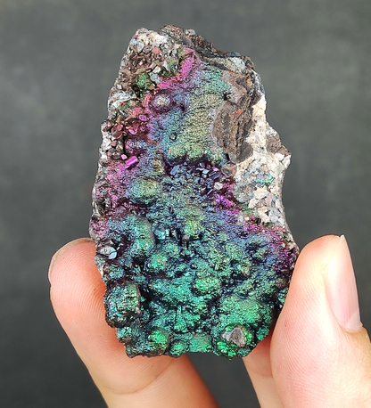 [Elite Mini] Mountain-Shape Rainbow Leklai Display | Green, Purple & Pink Manifestation | Gallstone Core | Success & Wisdom Support