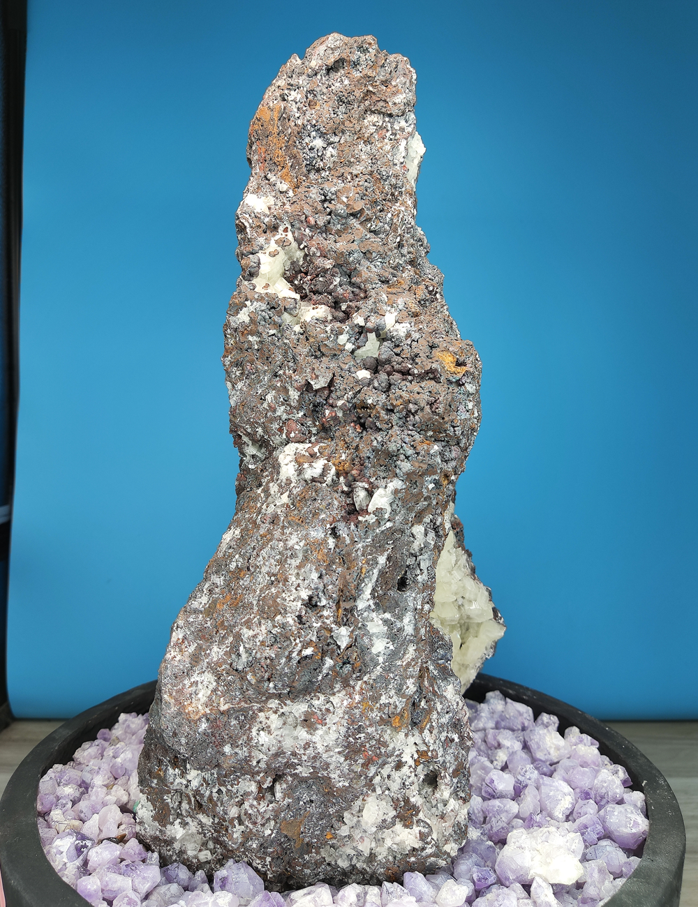 | 19KG | Top premium rare Iridescent Goethite, Turgite, Hematite, Iridescent | COLOUR: Goethite with White Quartz,Crystal | 100% natural color |