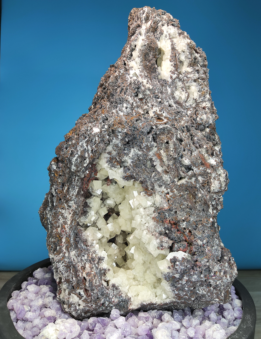 | 19KG | Top premium rare Iridescent Goethite, Turgite, Hematite, Iridescent | COLOUR: Goethite with White Quartz,Crystal | 100% natural color |