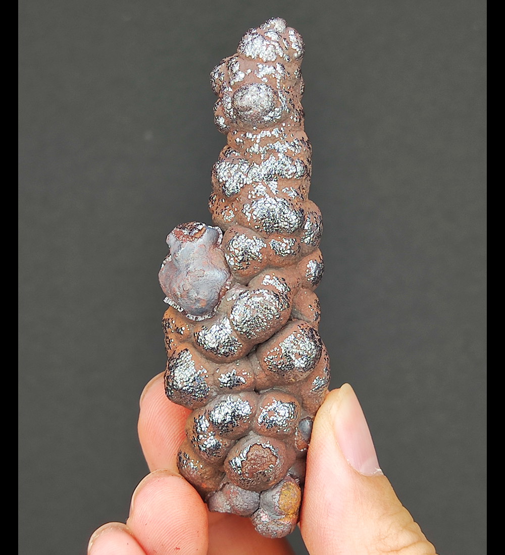 | Goethite Pillar(7.7cm) | Top premium rare Iridescent Goethite, Turgite, Hematite, Iridescent | COLOUR: Silver| 100% natural color |