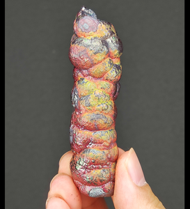 | Goethite Pillar(7.2cm) | Top premium rare Iridescent Goethite, Turgite, Hematite, Iridescent | COLOUR: Orange , Silver, Pink| 100% natural color |