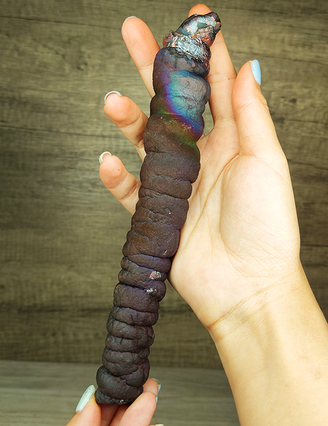 | Goethite Pillar(19cm) | Top premium rare Iridescent Goethite, Turgite, Hematite, Iridescent | COLOUR:  brown, purple,Rainbow | 100% natural color |