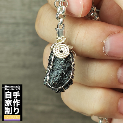 Top Grade Black Calcite Mini Leklai Charm | Silver-Black Aesthetic - Portable Wealth & Stability Stone