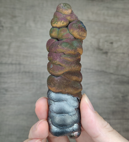 | Goethite Pillar(10.3cm) | Top premium rare Iridescent Goethite, Turgite, Hematite, Iridescent | COLOUR: Dark brown, dark purple, dark green, silver | 100% natural color |