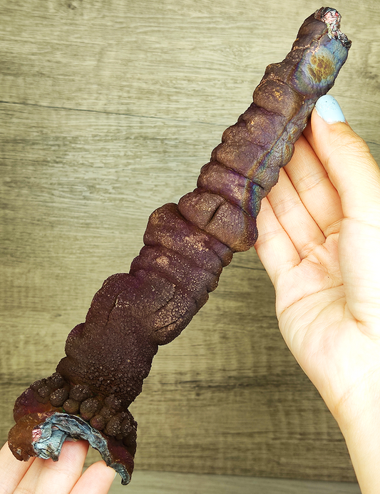 | Goethite Pillar(19cm) | Top premium rare Iridescent Goethite, Turgite, Hematite, Iridescent | COLOUR: brown, purple | 100% natural color |