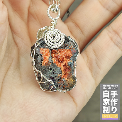 Orange Crystal Leklai Pendant | Full Crystalline Teeth - Synergy of Vitality and Strength