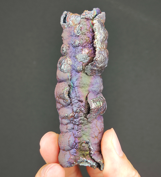 | Goethite Pillar(8.7cm) | Top premium rare Iridescent Goethite, Turgite, Hematite, Iridescent | COLOUR: Purple, Silver | 100% natural color |